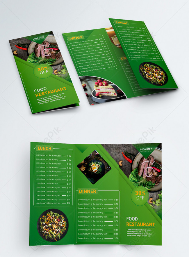 Restaurant food menu tri fold brochure template image_picture free ...