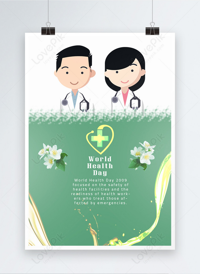 Simple World Health Day Posters Template, 4 7 focus on health poster, free downloding poster, health care poster