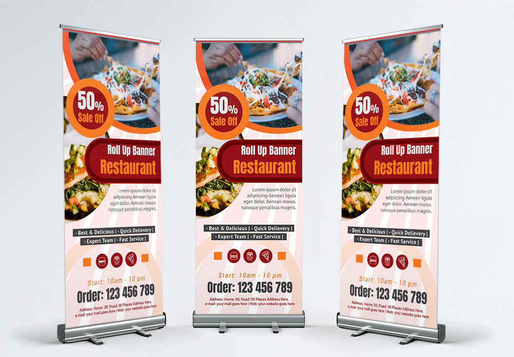 Colorful food discount roll up banner template image_picture free download  450012376_