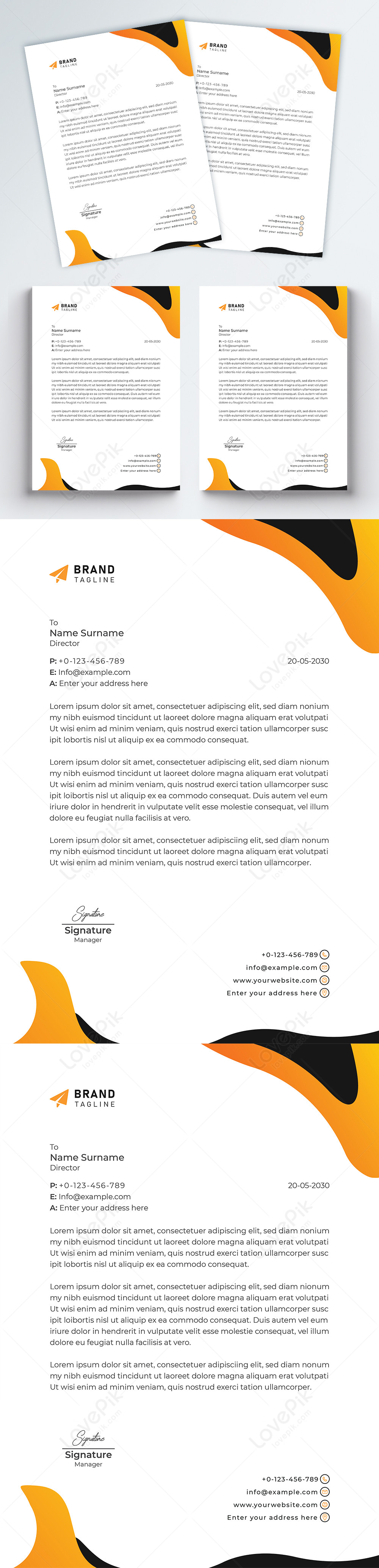 Modern business real estate letterhead template image_picture free