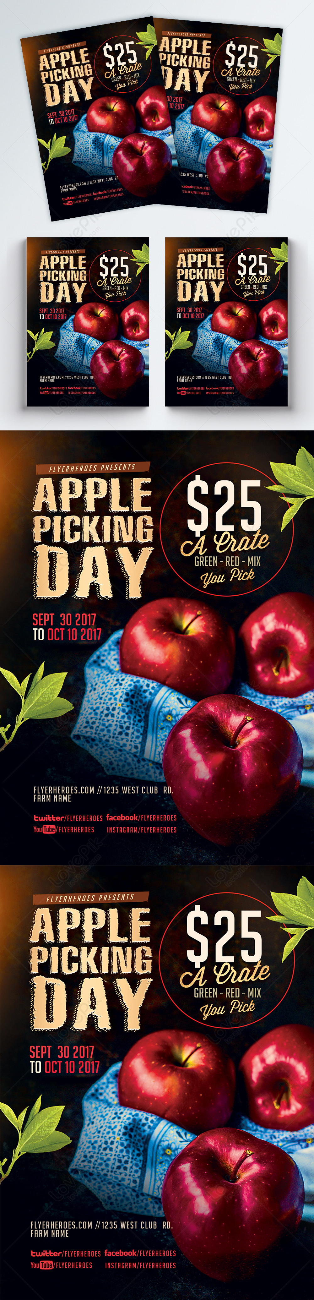 Apple picking flyer template image_picture free download 450135285 ...