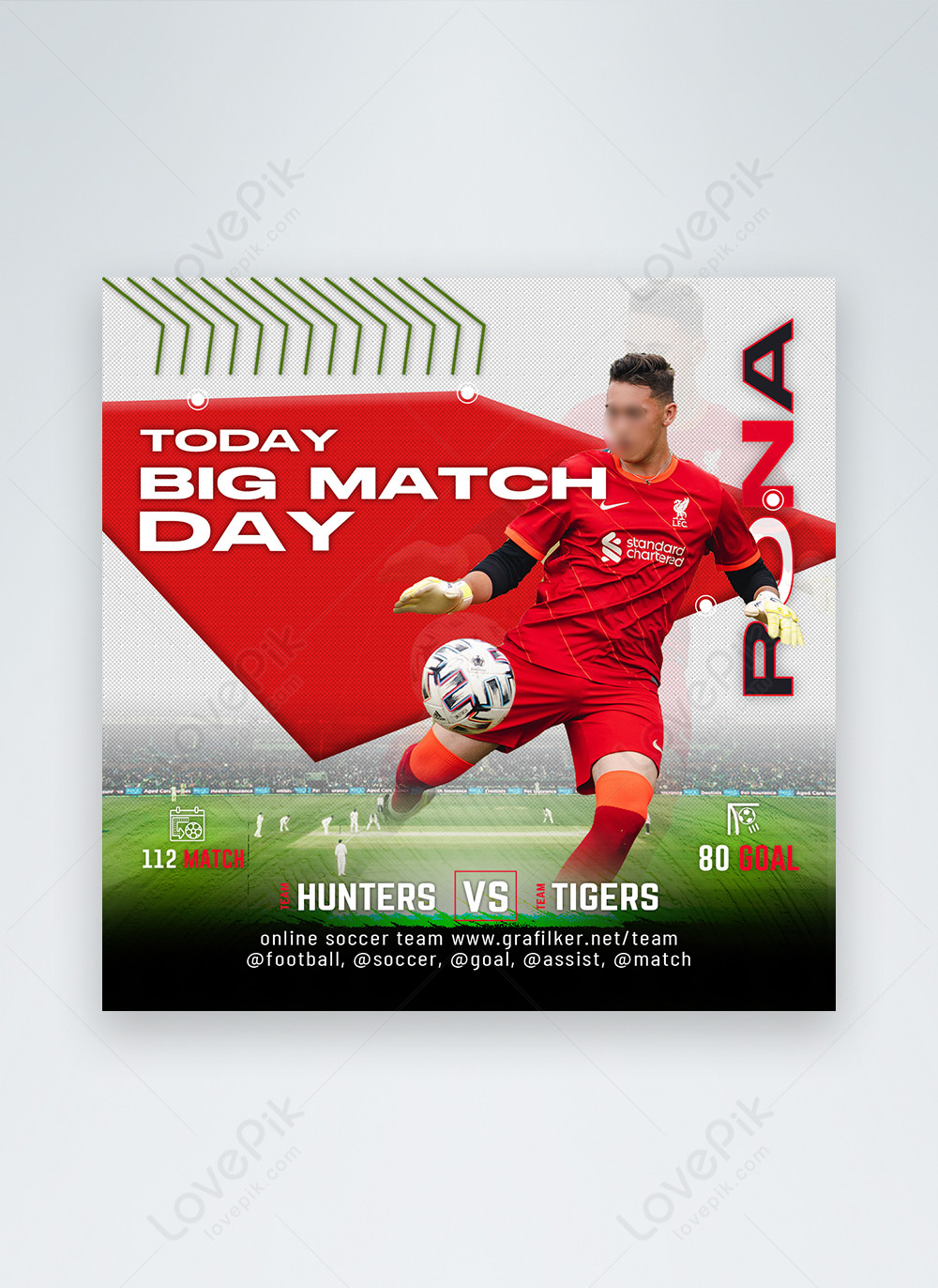 Premium PSD  Soccer man of the match social media flyer banner