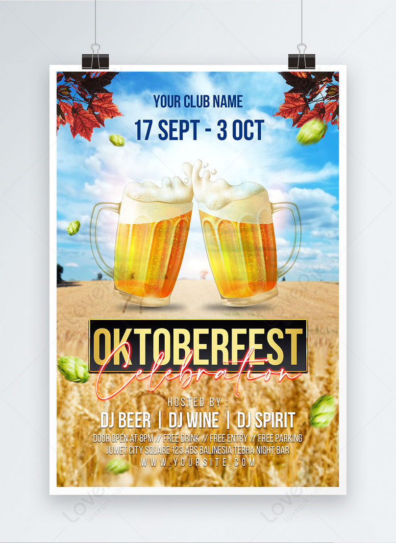 Oktoberfest party promotion poster template image_picture free download ...