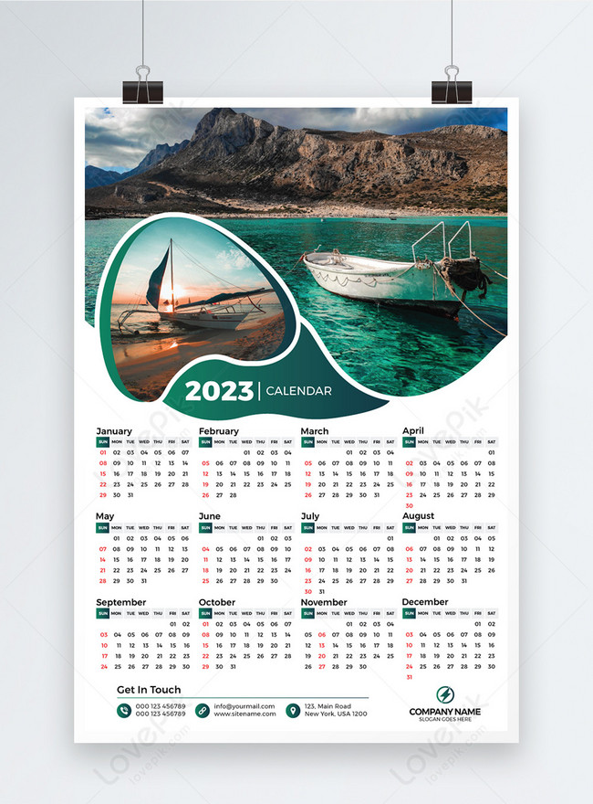 2023 one page wall calendar design template template image_picture free ...