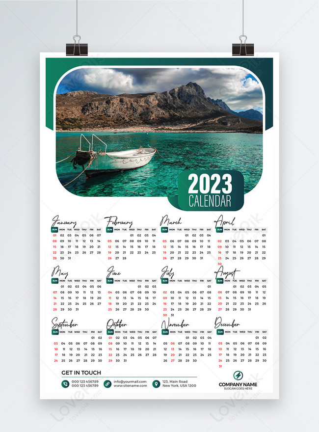 2023 wall calendar design template template image_picture free download ...