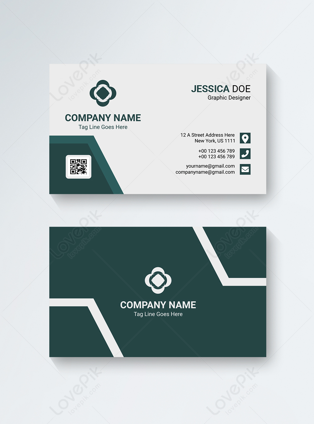 Corporate business card green and white template image_picture free ...