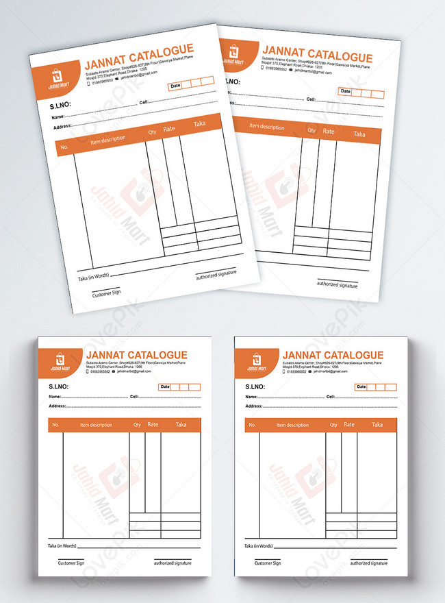 Attractive cash memo template design template image_picture free ...