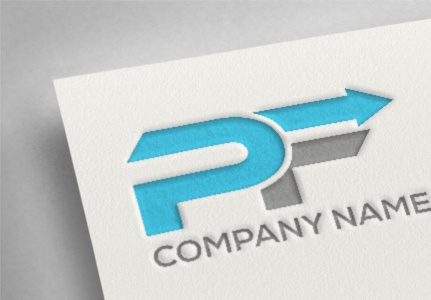 Initial Letter PF Logo Template Design:: tasmeemME.com