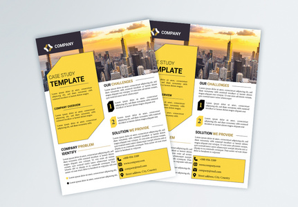 Case study flyer design template, history, case study, corporate template