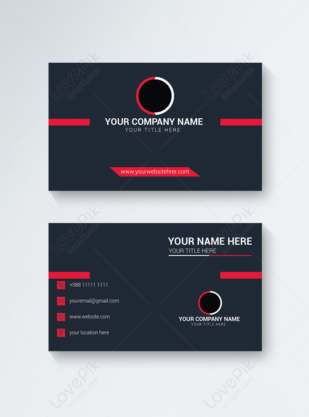 Horizontal business card design template image_picture free download ...