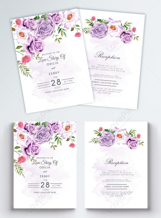 Floral wedding invitation card design template template image_picture ...