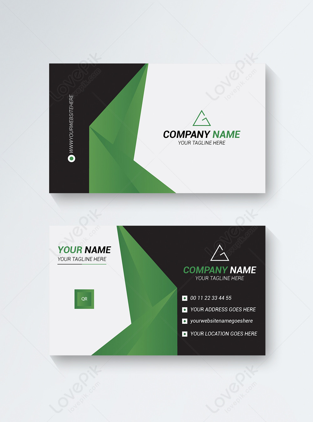 Modern green and black color nice corporate business card design ...