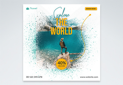 Travel banner social media post and flyer template, banner, brochure, business template