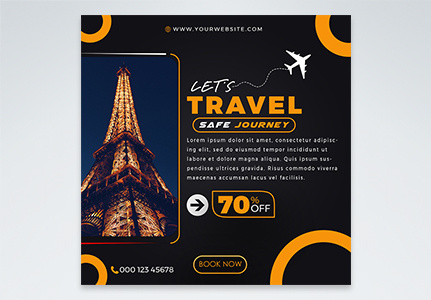 The World Travel Banner Social Media Post Template, travel templates, banner media post, travel social media banner template