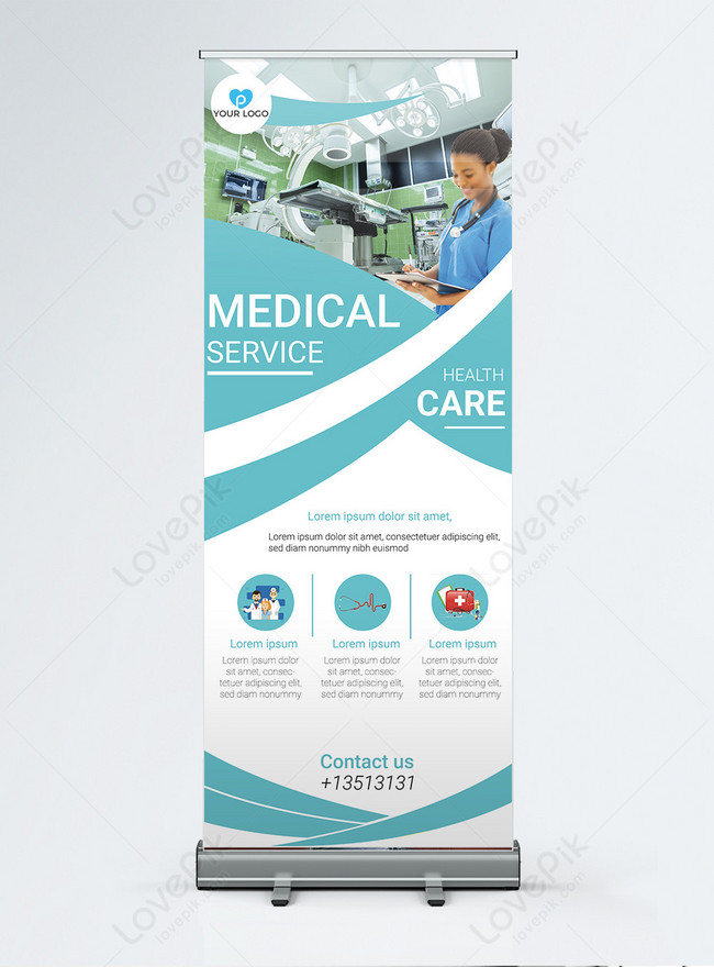 Simple doctor expert medical rool up banner design template image ...