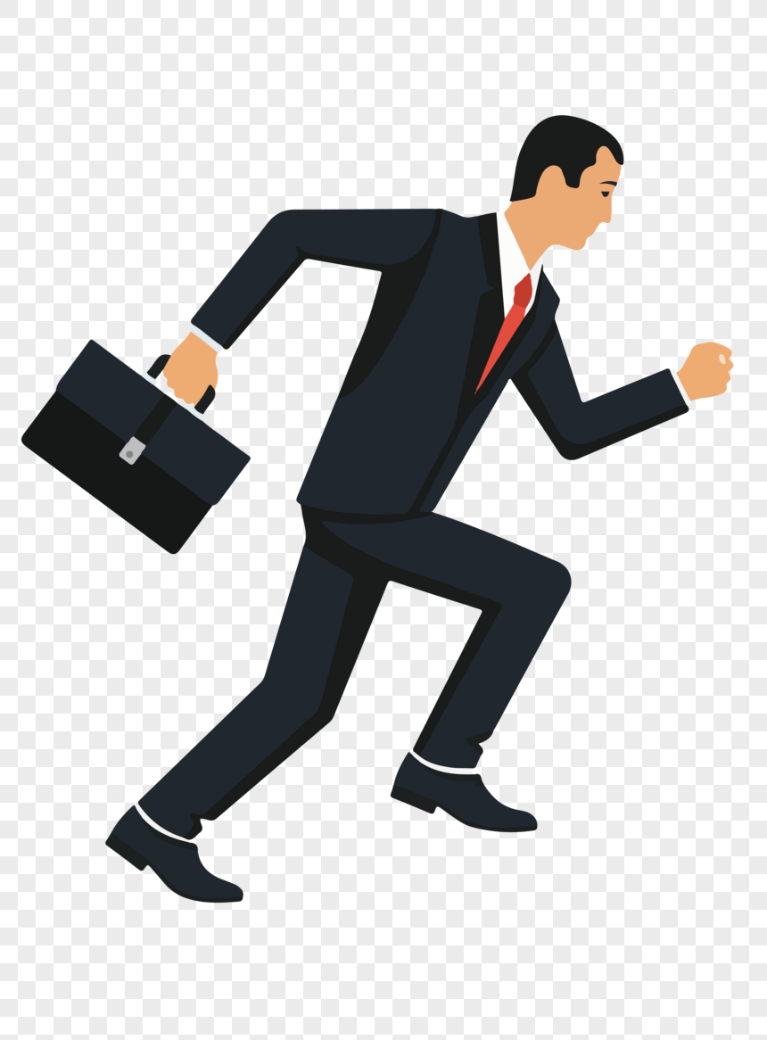 A Running Business Man, Business Running, Material, Briefcase PNG ...