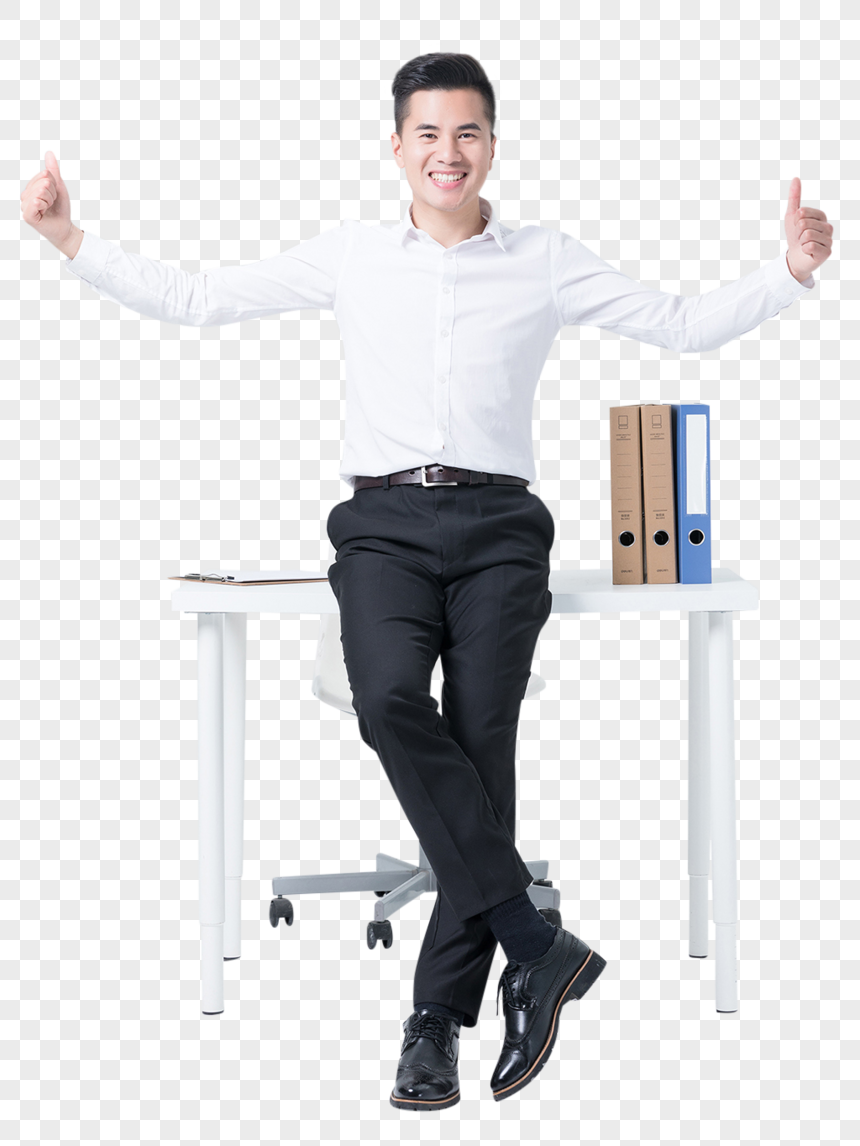 A Picture Of A Business Person Sitting At A Desk Png Image Picture