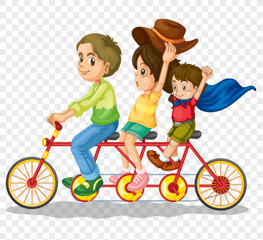 Download A Family Ride On A Bicycle Png Image Psd File Free Download Lovepik 400227219