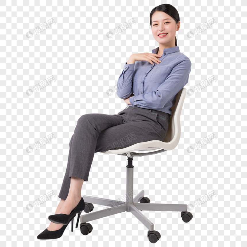 座る 椅子 女性