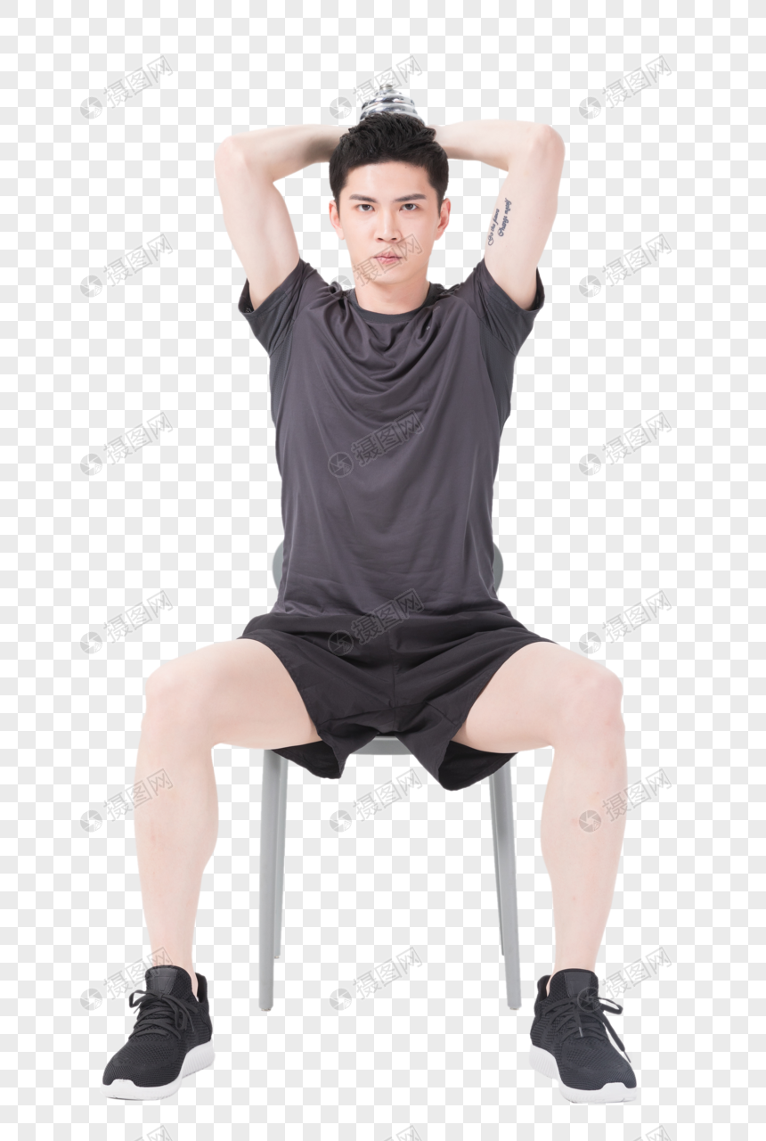 ダンベルフィットネスを持ち上げる椅子に座っている若い男性イメージ グラフィックス Id Prf画像フォーマットpng Jp Lovepik Com