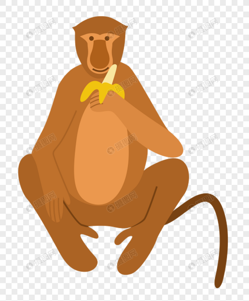 Makan Monyet Pisang Png Grafik Gambar Unduh Gratis Lovepik