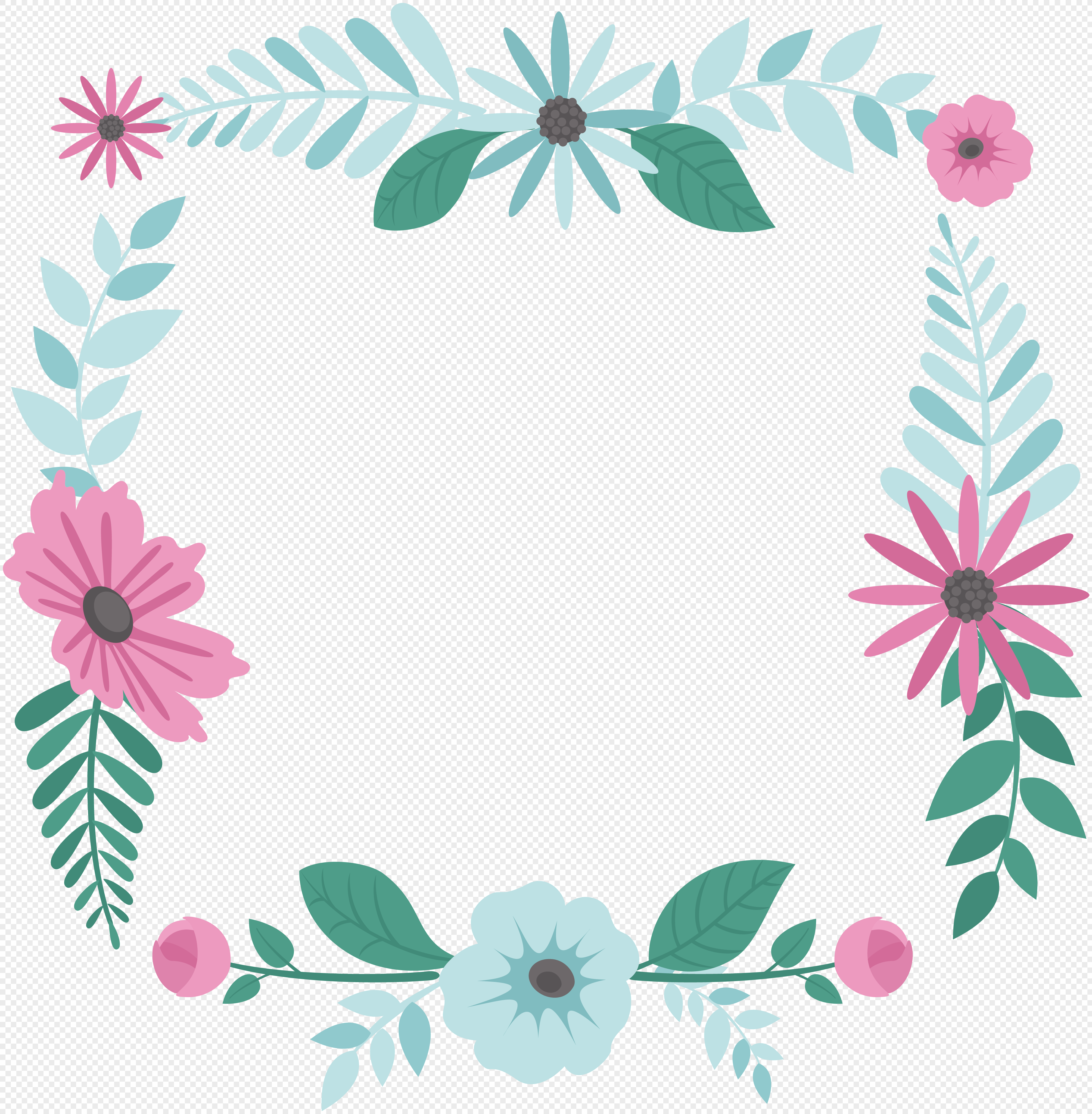 Beautiful flower flower border png image_picture free download