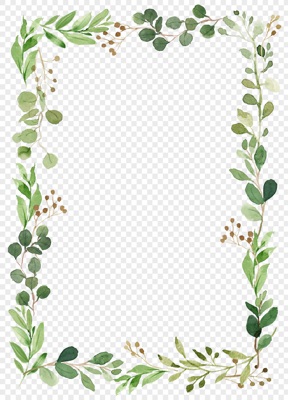 Watercolor Frame Clipart Leaves Clipart Frame With Leaf Foliage Png ...