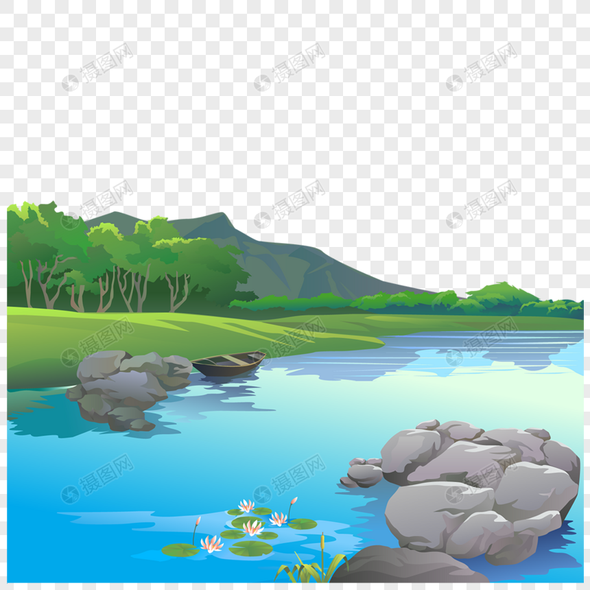 Lukisan Sungai Kartun Cikimm Com