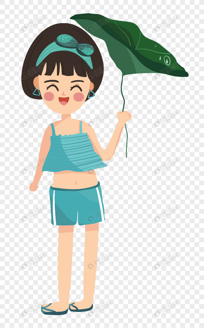 漫画かわいい女の子蓮の葉の傘イメージ グラフィックス Id Prf画像フォーマットpng Jp Lovepik Com