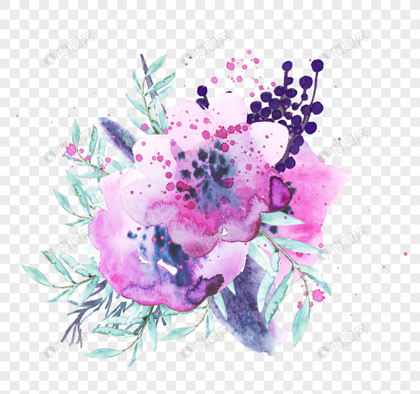 Hand Painted Purple Flowers Png Image Picture Free Download Lovepik Com