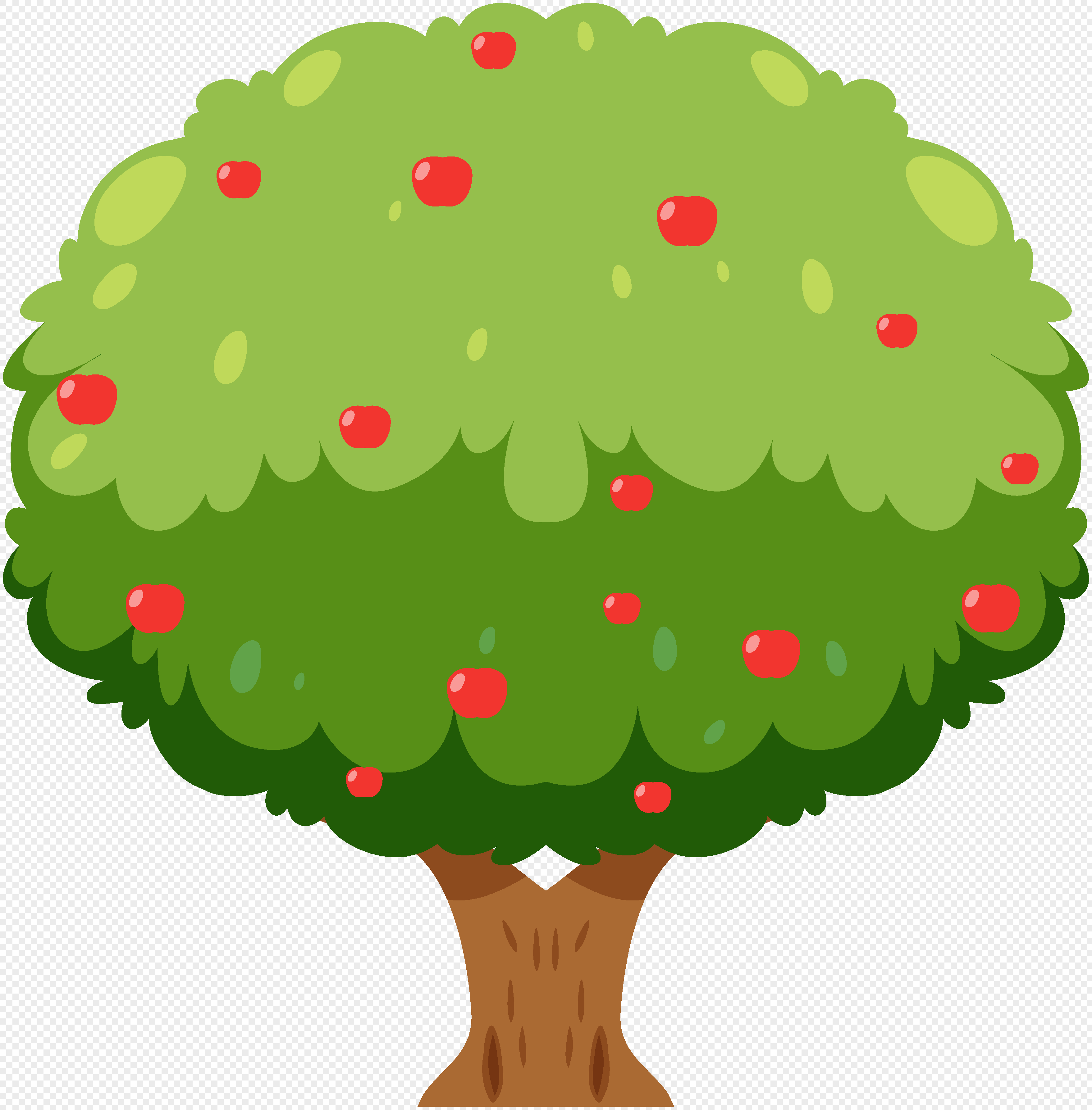 Cartoon children animation apple tree vector material png image_picture