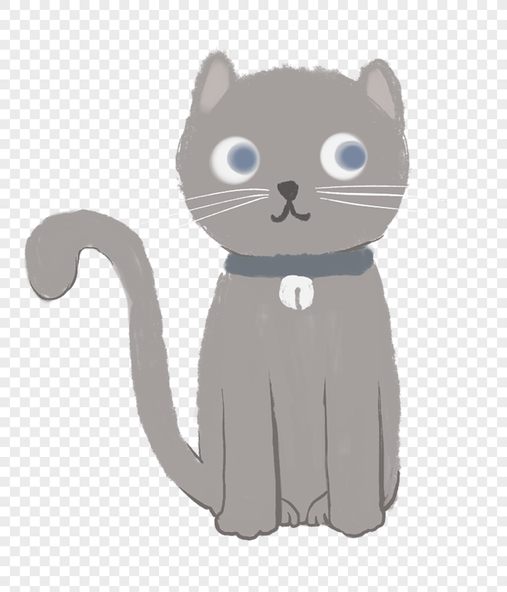 Серый котик вектор