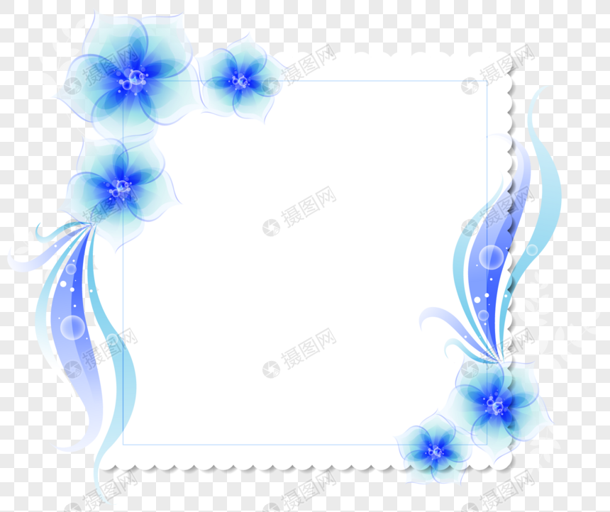 Blue Flower Border PNG Image And Clipart Image For Free Download ...