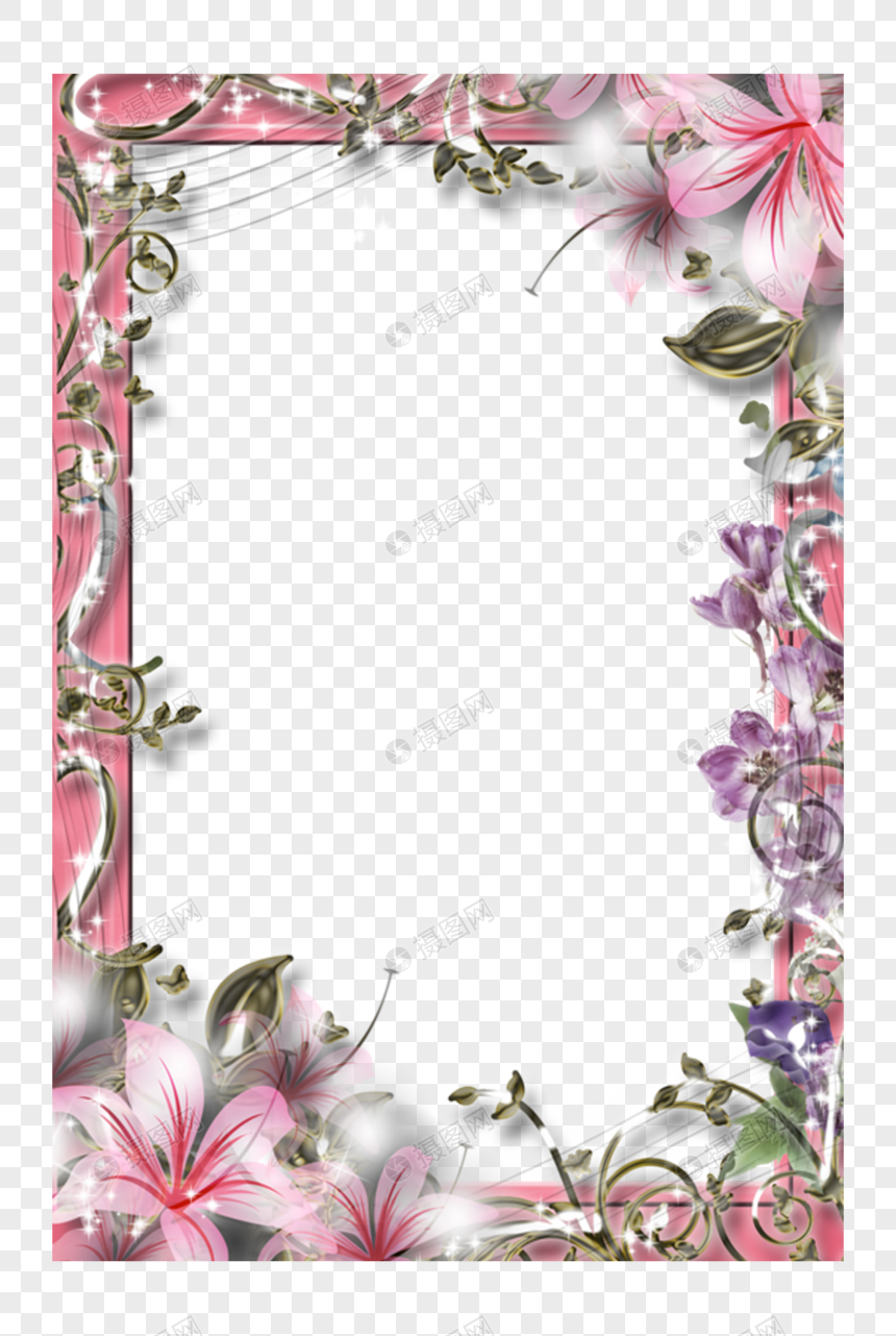 Download Beautiful flower border material png image_picture free ...