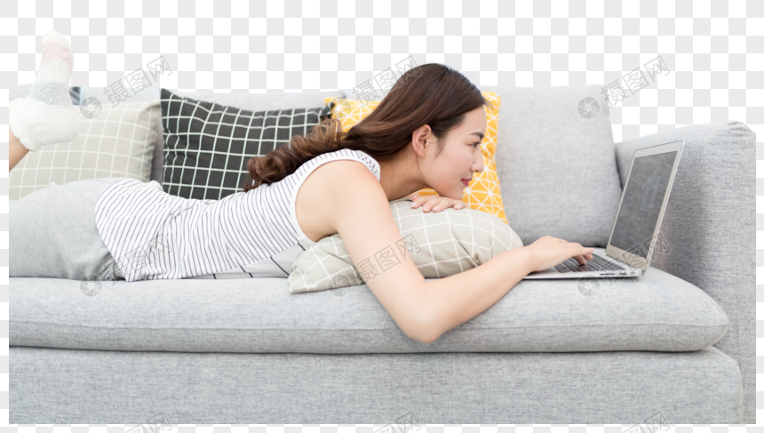 Женщина лежит на диване, делая покупки онлайн изображение_Фото номер400428129_PNG Формат изображения_ru.lovepik.com