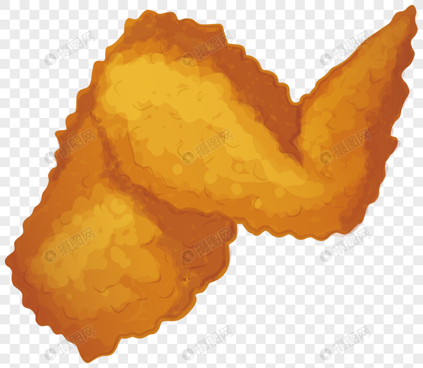 Cartoon Hand Painted Meat Fried Chicken Wings Vector Elements Png