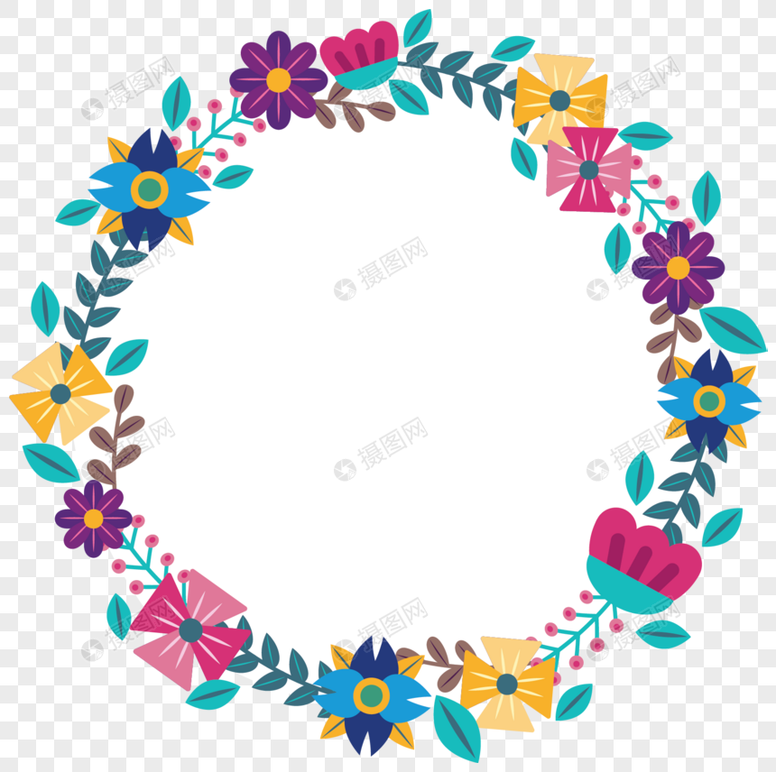 Colored circular hand drawn flower circles png image_picture free