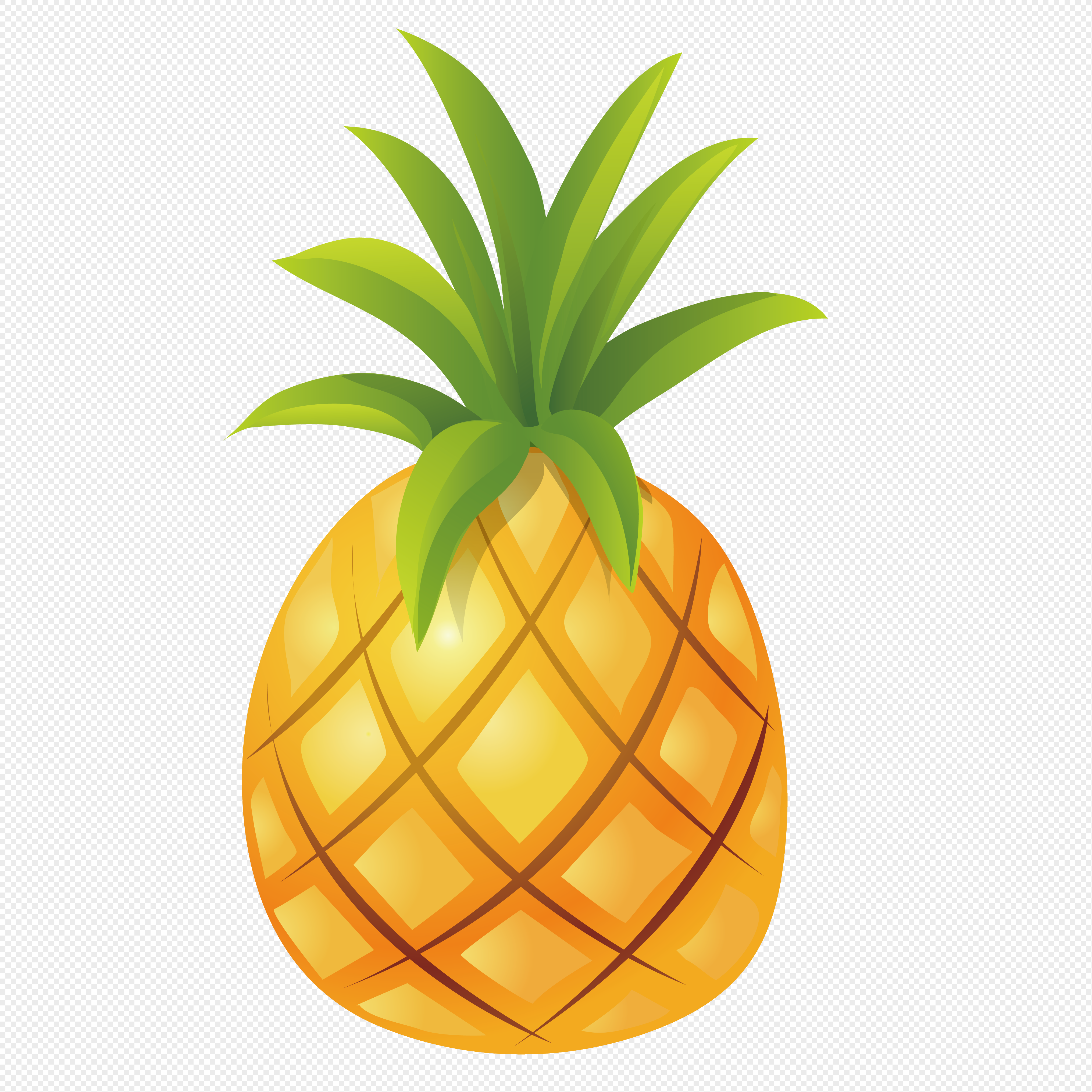 Hand drawn cartoon fruit pineapple vector material png image_picture
