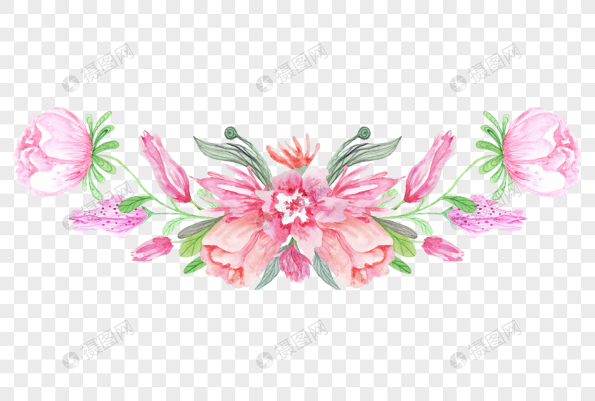 Download Colorful flower garland decoration vector material png ...