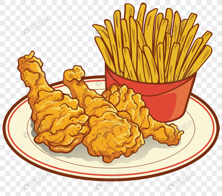 Download Fried Chicken And Chips Png Image Psd File Free Download Lovepik 400526148