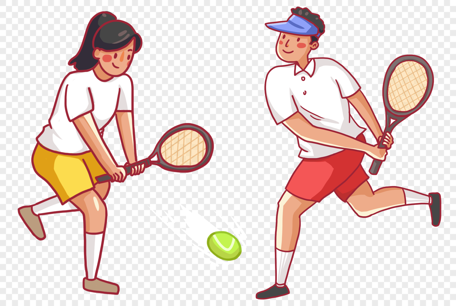 Теннис мультяшные векторные