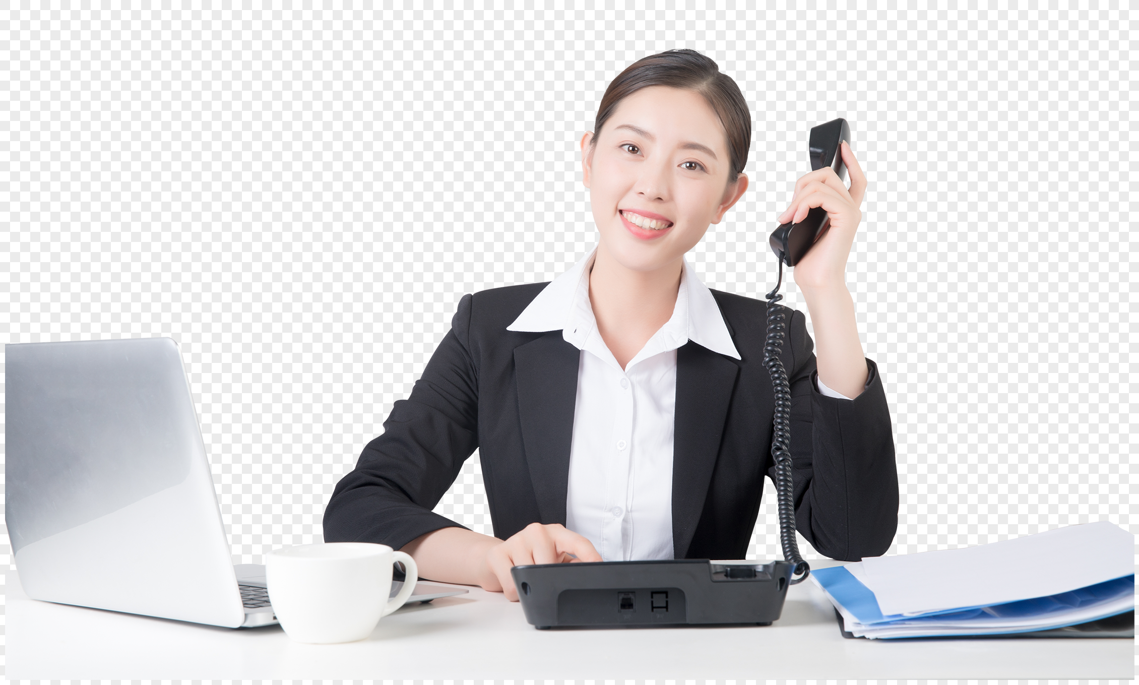 Телефон обслуживания клиентов. Служащий и рабочий. Business Lady PNG.