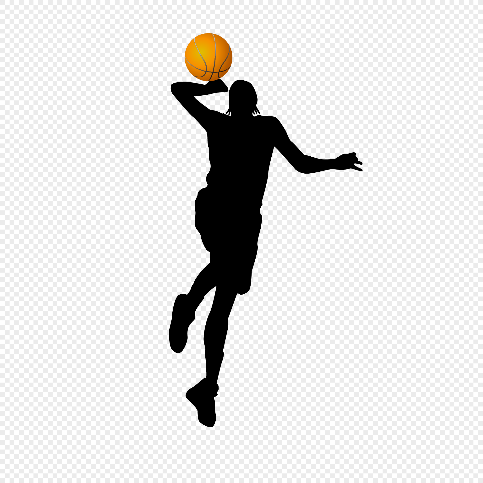 Womens basketball characters silhouette png image_picture free download ...