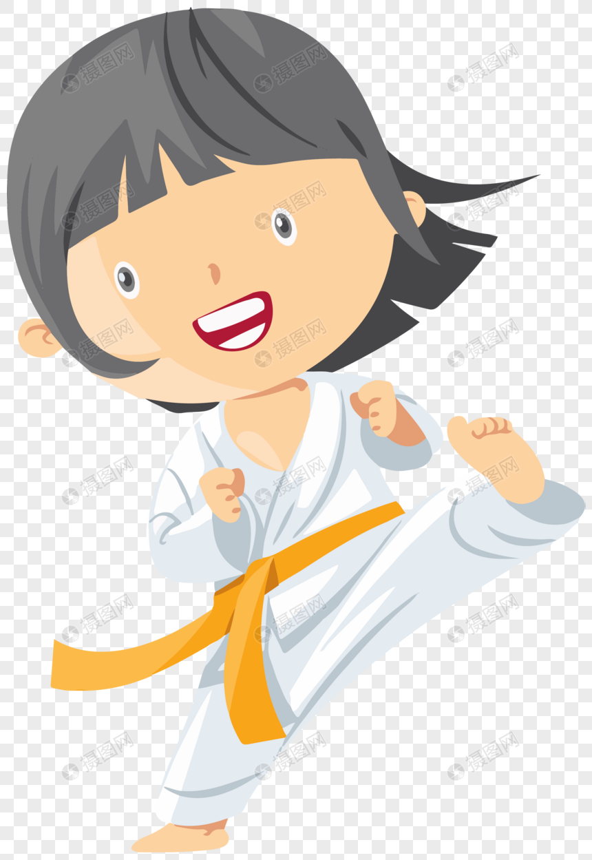 Gadis Kartun Taekwondo PNG Grafik Gambar Unduh Gratis Lovepik