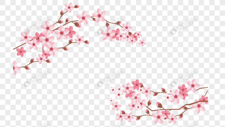 Pink Cherry Blossom Border Png Image Picture Free Download Lovepik Com