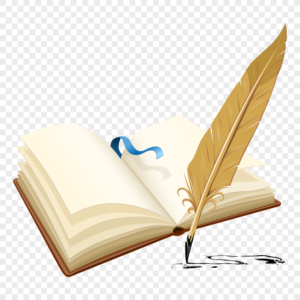 book and quill illustration free download