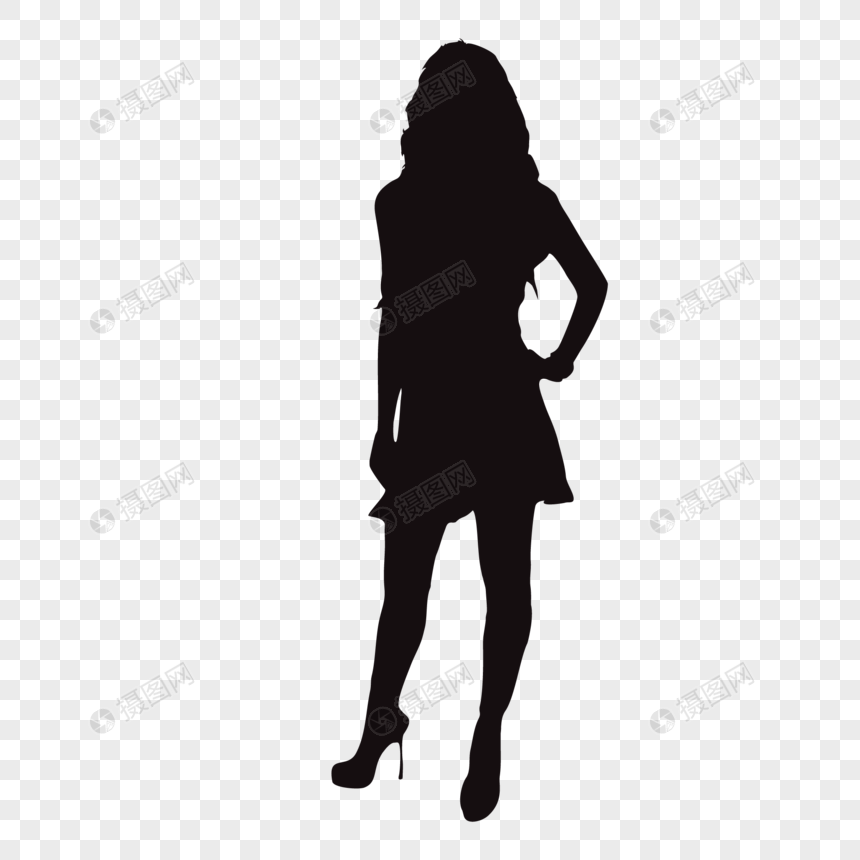 Silhouette of short skirt girl png image_picture free download ...