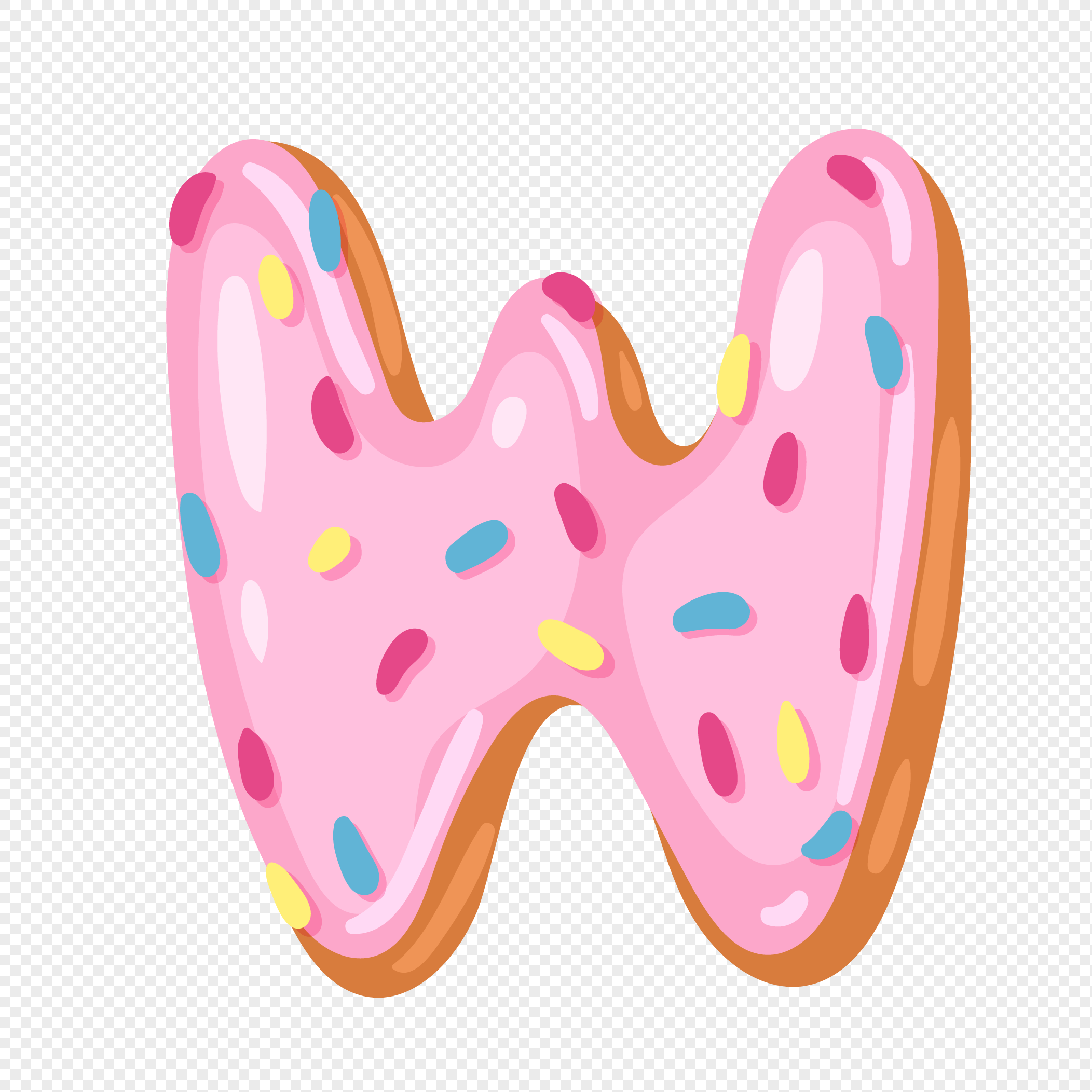 Donut English Alphabet W PNG Image & PSD File Free Download - Lovepik ...