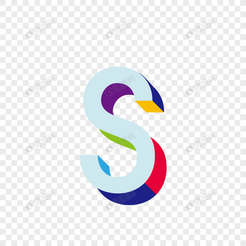 立体英字s イラスト， ステレオ英字