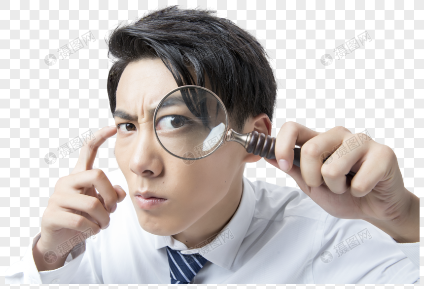 man with magnifying glass png